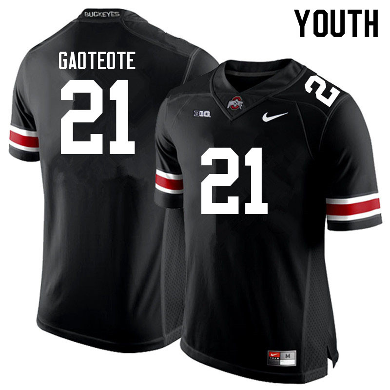 Youth #21 Palaie Gaoteote Ohio State Buckeyes College Football Jerseys Sale-Black